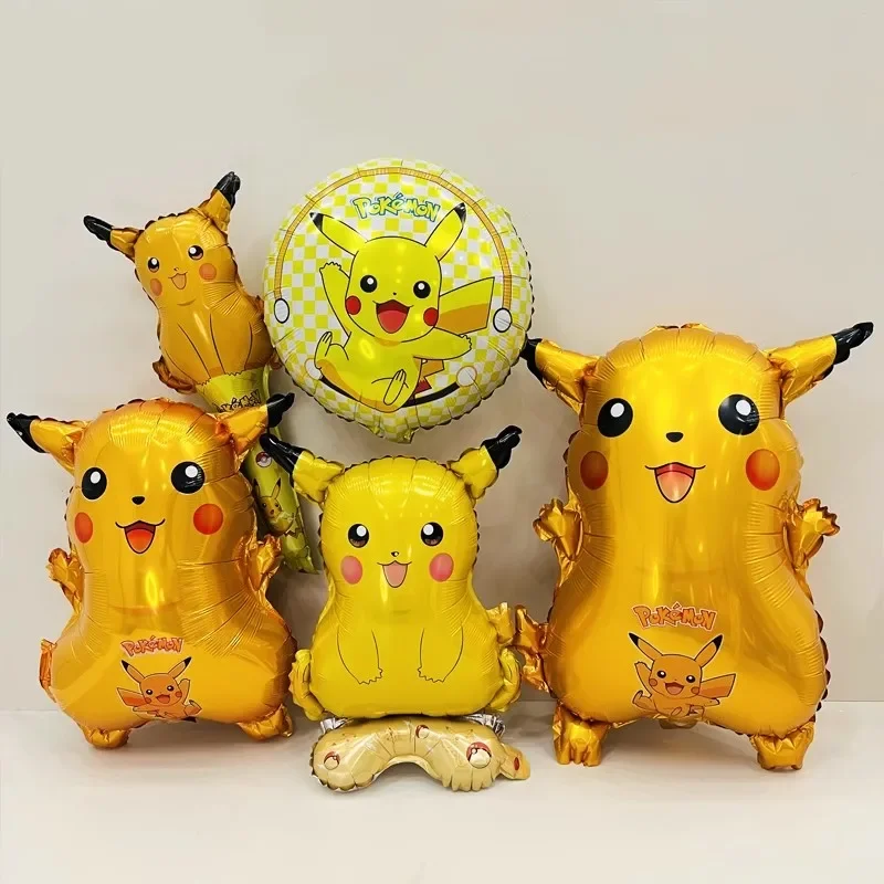 

5pcs Pokemon Star Aluminum Balloons Set Children Pikachu Poké Ball Round Shape Balloon Kid Toys for Boys Anime Party Decoration