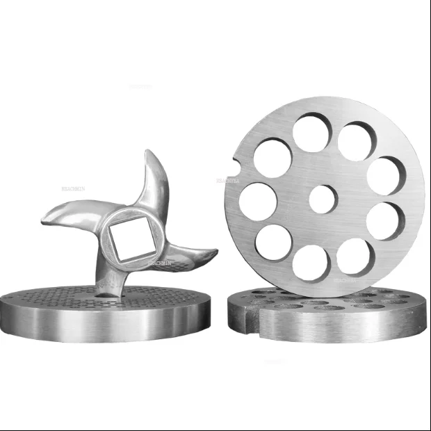 #12 1pc #12 Type Meat Grinder Plate 3-18mm Manganese Steel Knife For Mixer Food Chopper