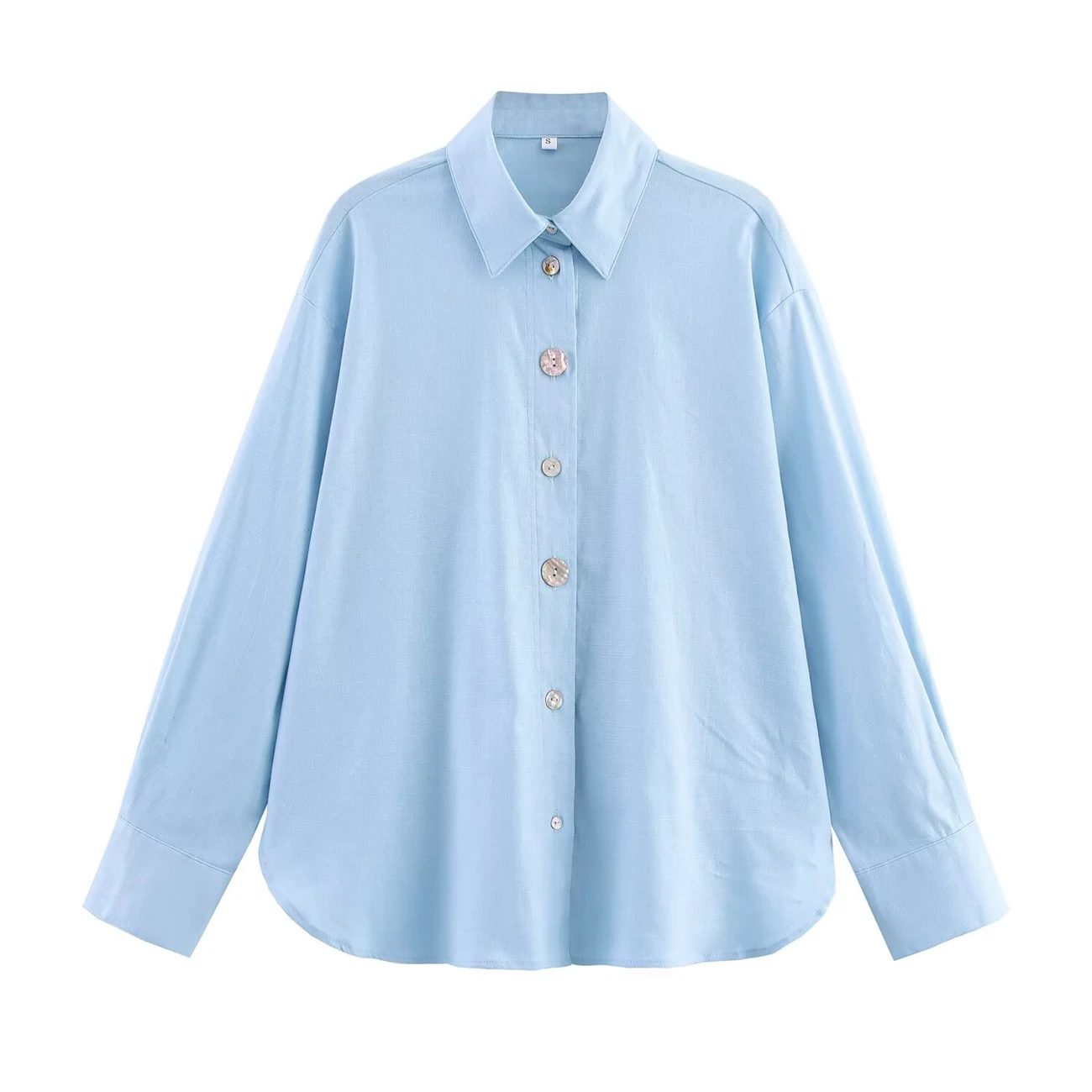 Chemise en chanvre à revers pour femmes, polyvalente, à la mode, simple boutonnage, boutons d'épissure, Design, nouvelle chemise