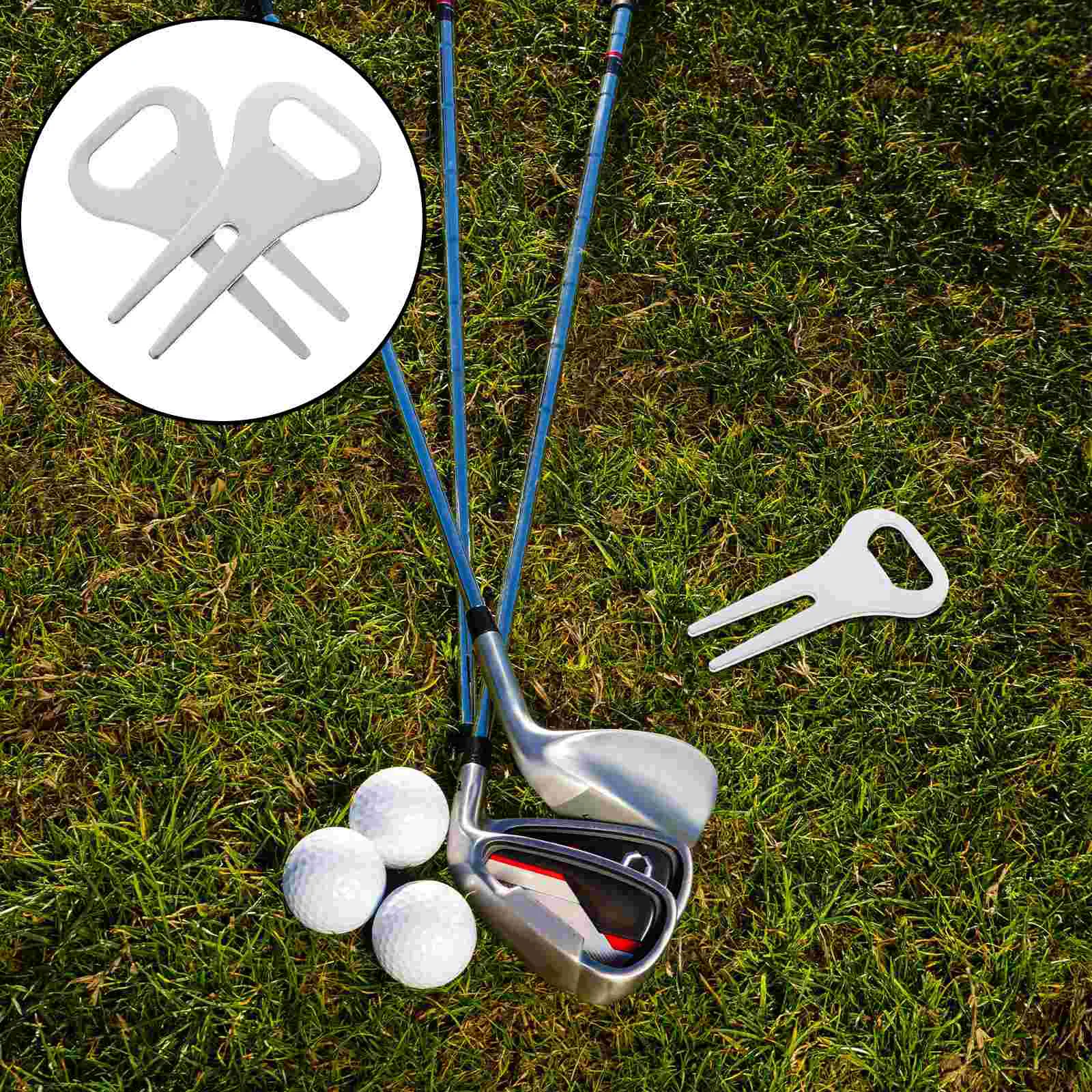 

1 Pair Golf Ball Fork Divot Fixer Golf Divot Repair Tools Bottle Opener for Green Maintenance Easy to Handle for Golf Accessorie