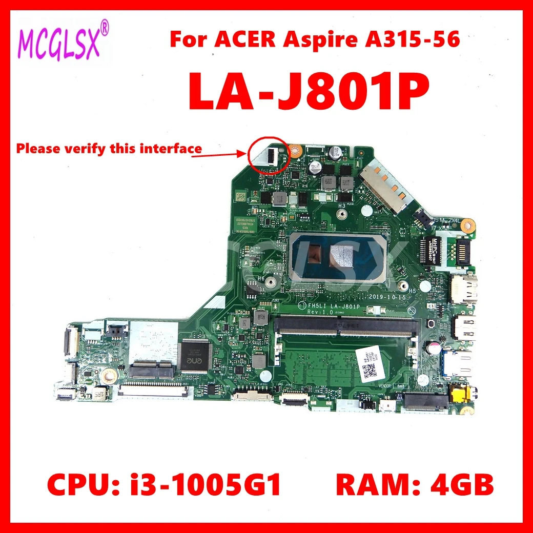 Scheda madre del notebook LA-J801P per scheda madre del laptop ACER