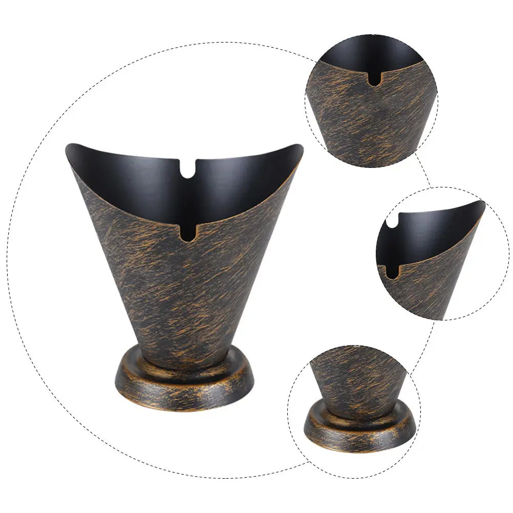 

1Pc Iron Art Ashtray Metal Creative Retro Desktop Smoke Ash Container Fashion Home Decoration