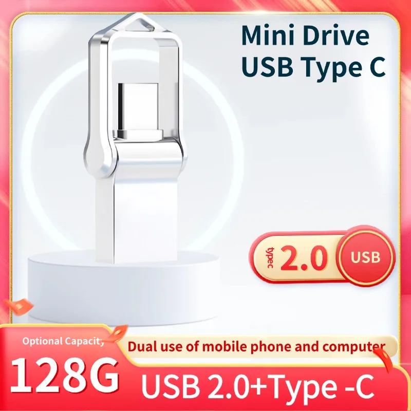 

2 in 1 Type C Metal USB 3.0 Flash Drive 4GB/8GB/16GB/32GB/64GB/128GB High Speed Stick Pen Drive Usb Stick for Data Storage