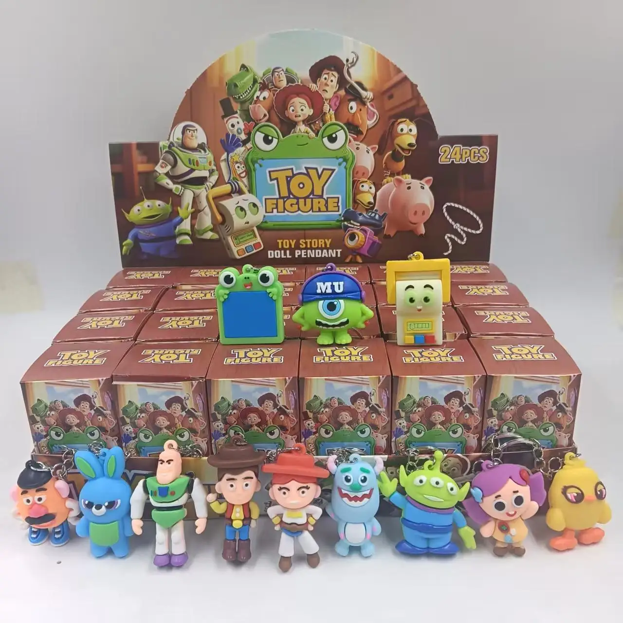 12/24pcs New Toy Style Anime Figure Minecraft Blind Box Keychain Cute Doll Model Statue Collectible Toy Birthday Gift 