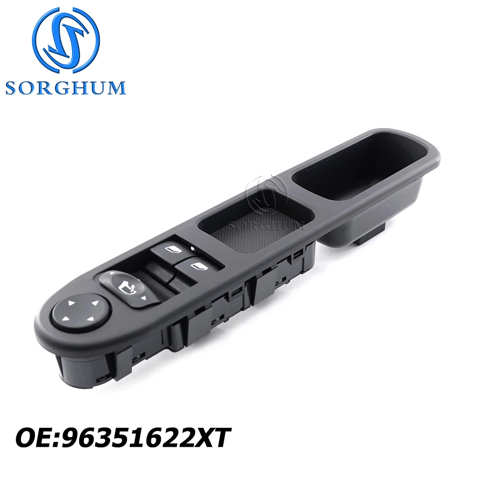 

SORGHUM Master Power Window Switch Left Front Door Lifter Switch Peugeot 307 96351622XT 6554.E4 2001 2002-2008 Electric Folding