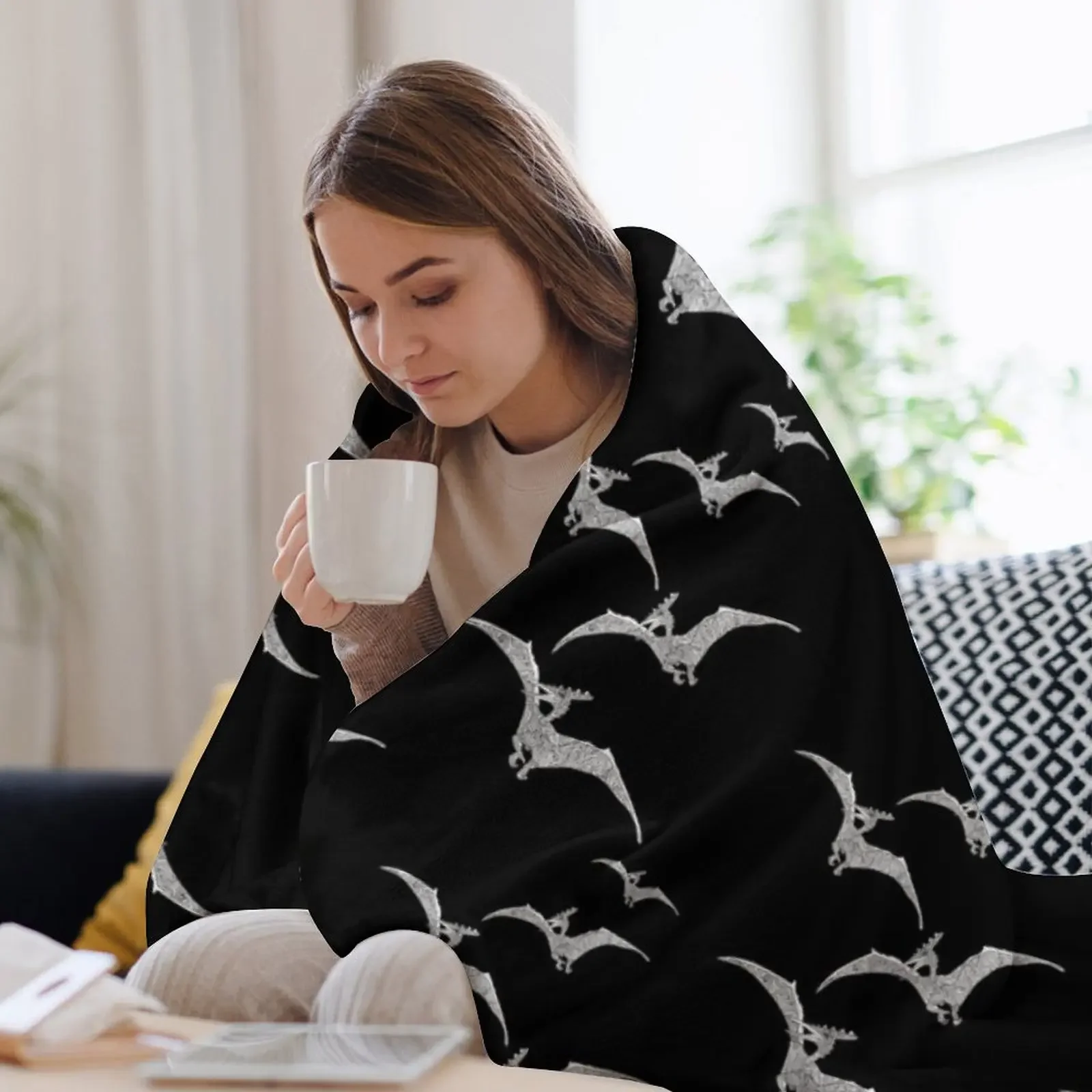 الطائر ديناصور الزاحف المجنح رمي بطانية تتحرك الطفل لينة منقوشة متعددة الأغراض البطانيات