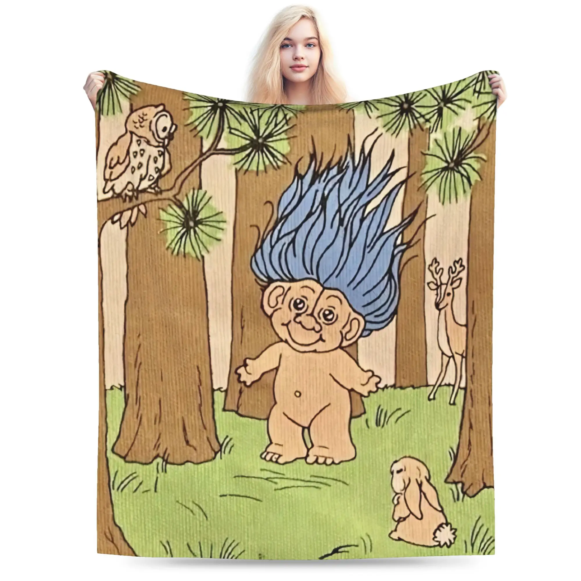 Super Soft Trolls Dolls Throw Blanket Premium Fleece Flannel Lightweight  Bed Blanket Super Cozy Blankets All Season Use