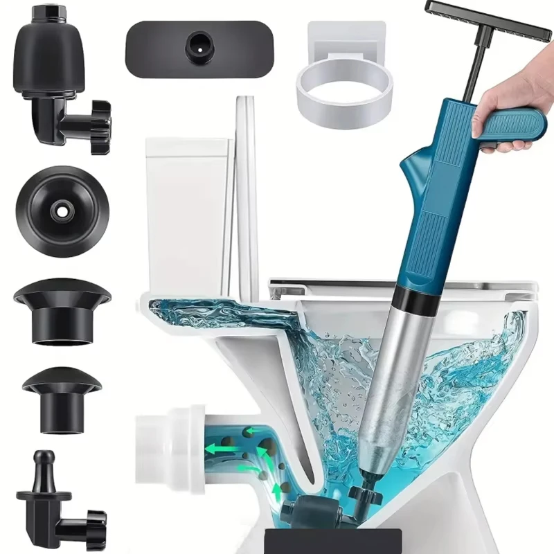 

Набор для засорения трубопровода высокого давления, ручные пневматические инструменты для удаления засоров с манометром для кухонной раковины, туалета, чистки