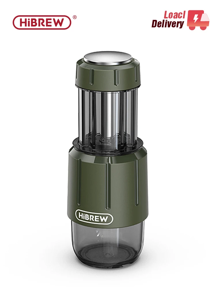 HiBREW-cafetera portátil 2 en 1, cafetera exprés Manual de agua caliente/fría para cápsulas y prensa Manual molida H4D