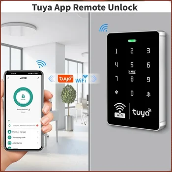 Tuya App Wifi/Bluetooth Access Control System kits Connect IP68 Waterproof Keypad Controller 125KHz13.56MHz Reader Electric Lock