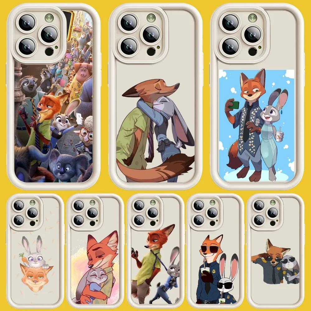 Мультяшный крутой чехол для телефона Z-Zootopia, мягкий силиконовый чехол для iPhone 15 11 12 13 14 Pro Max, защитный чехол для объектива