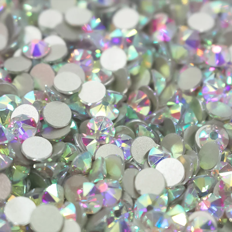 Diamantes de imitación de 8 caras grandes y 8 pequeñas, diamantes de imitación de calidad 5A, 2088 de corte, parte posterior plana sin fijación