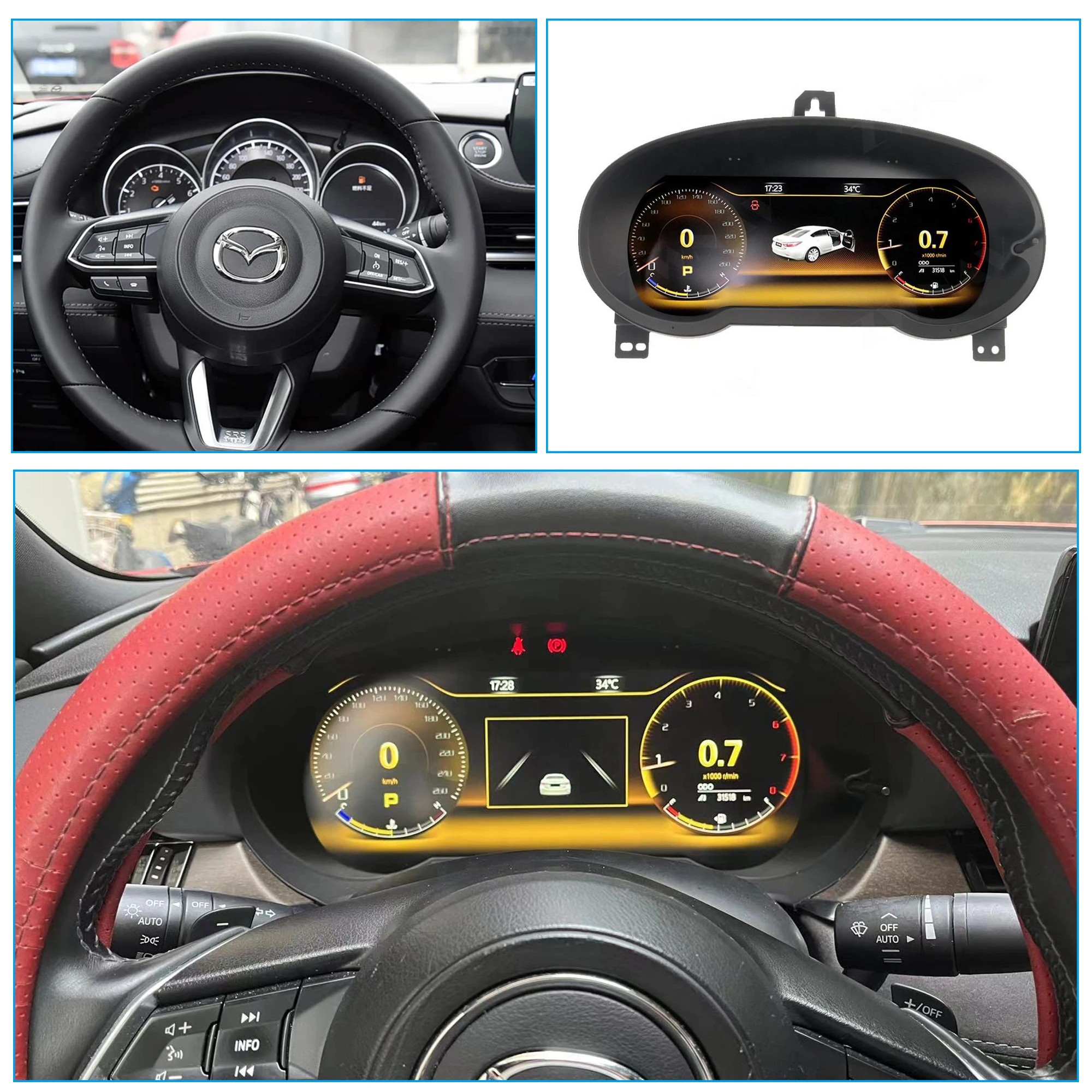 Car HUD LCD Cluster instrument multimedia dashboard Modification For Mazda 6 Atenza Mazda CX-5/6 2015-2024 Mulitmedia Panel