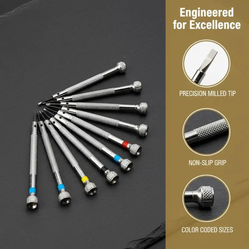 8Pcs Professional Watches Tools Watch Flat Small Screwdriver Set For Watch Repair Maintanance Precision Watchmaker Screwdriver