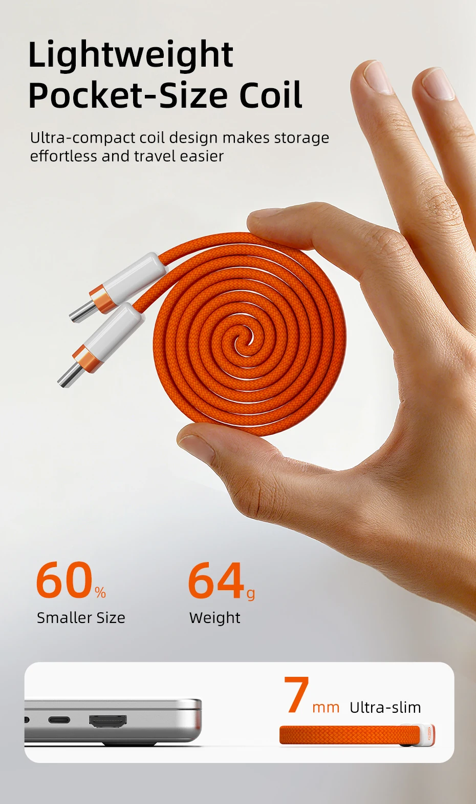 CABLETIME USB-C Kabel Magnetisches Typ-C Kabel PD100W 480Mbps Flachkabel Hochgeschwindigkeitsübertragung für HUAWEI Xiaomi iPhone 17/16 C-Kabel – Detail 10