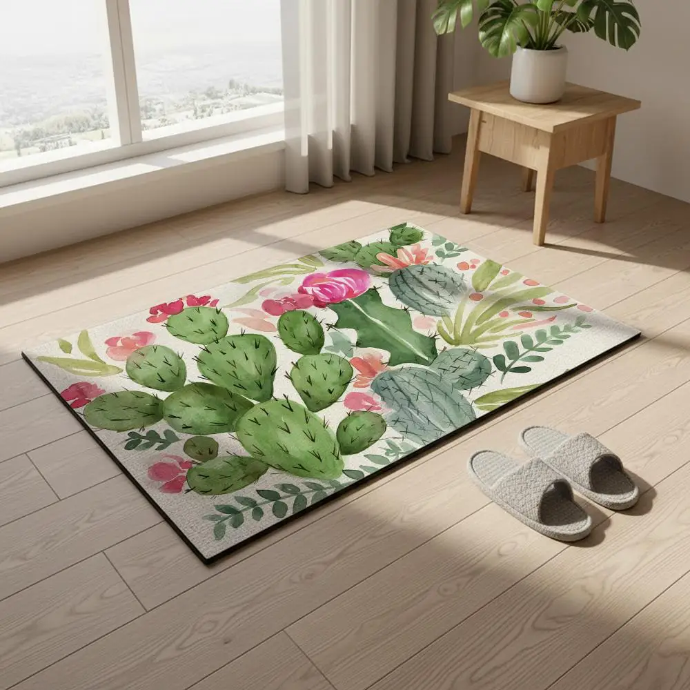 Floor Mat  diatom mud bathroom absorbent floor mat toilet toilet stepping mat anti-slip mat home entrance mat C-Cactus