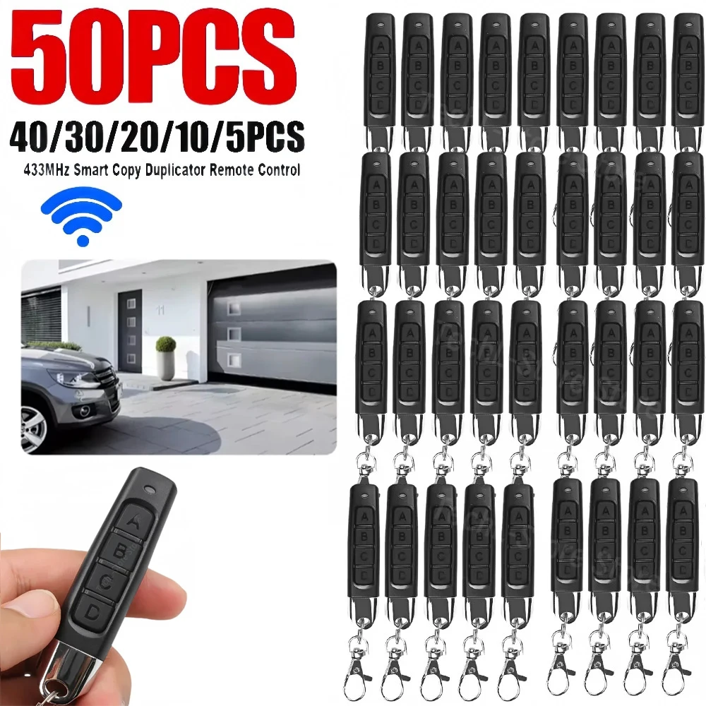 1-50PCS 433mhz Remote Control Duplicator Universal Remote key Copy Clone Replacement Garage Door Keychain RF 433Mhz Transmitter