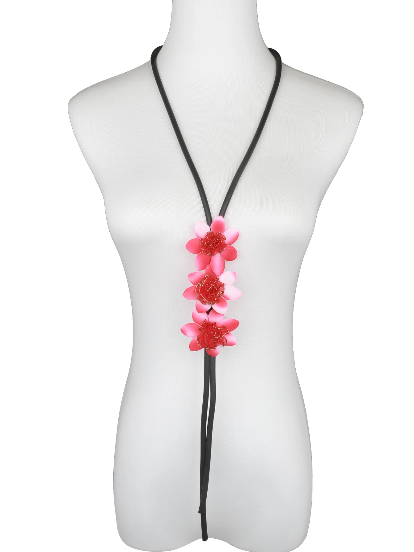 UKEBAY Neue lange Pulloverketten für Damen, handgefertigte Designer-Halsketten, Gummi-Anhänger-Halskette, Blumen-Accessoires, Boho-Vintage-Schmuck – Detail 9