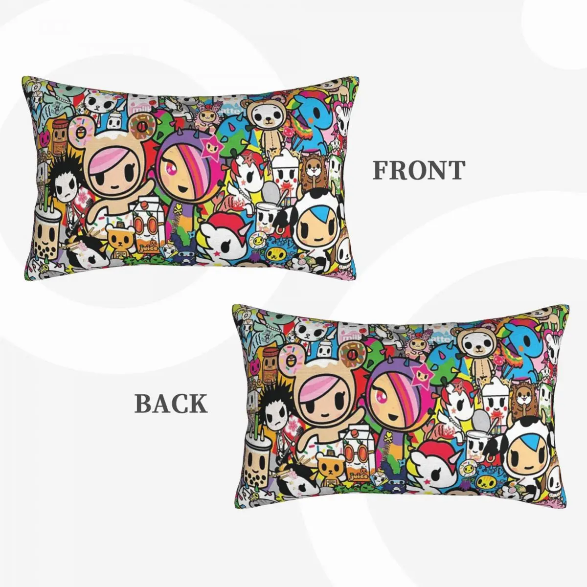 Tokidoki Kawaii Donutella Sandy Unicorno Rectangle Pillowcase Cushion Cover Decor Bedroom Bed Home Comfort Throw Pillow