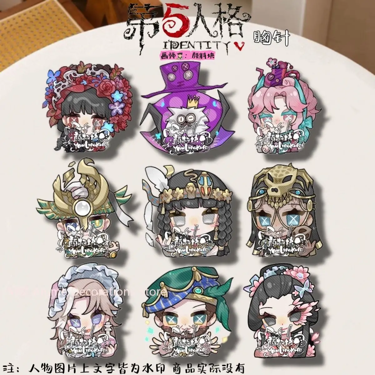 

9PCS New Identity V Little Girl Badges Anime Cute Brooches Lapel Pin DIY Backpack Hat Clothes Accessories Collectible Gifts