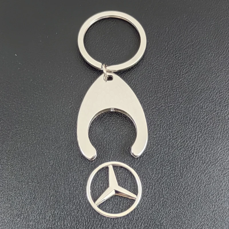 Porte-clés en métal avec logo de voiture, porte-clés emblème, Mercedes Benz Jas A, C, GLC, GLE, Classe CLA, W205, W176, W117, W118, W124, 1PC