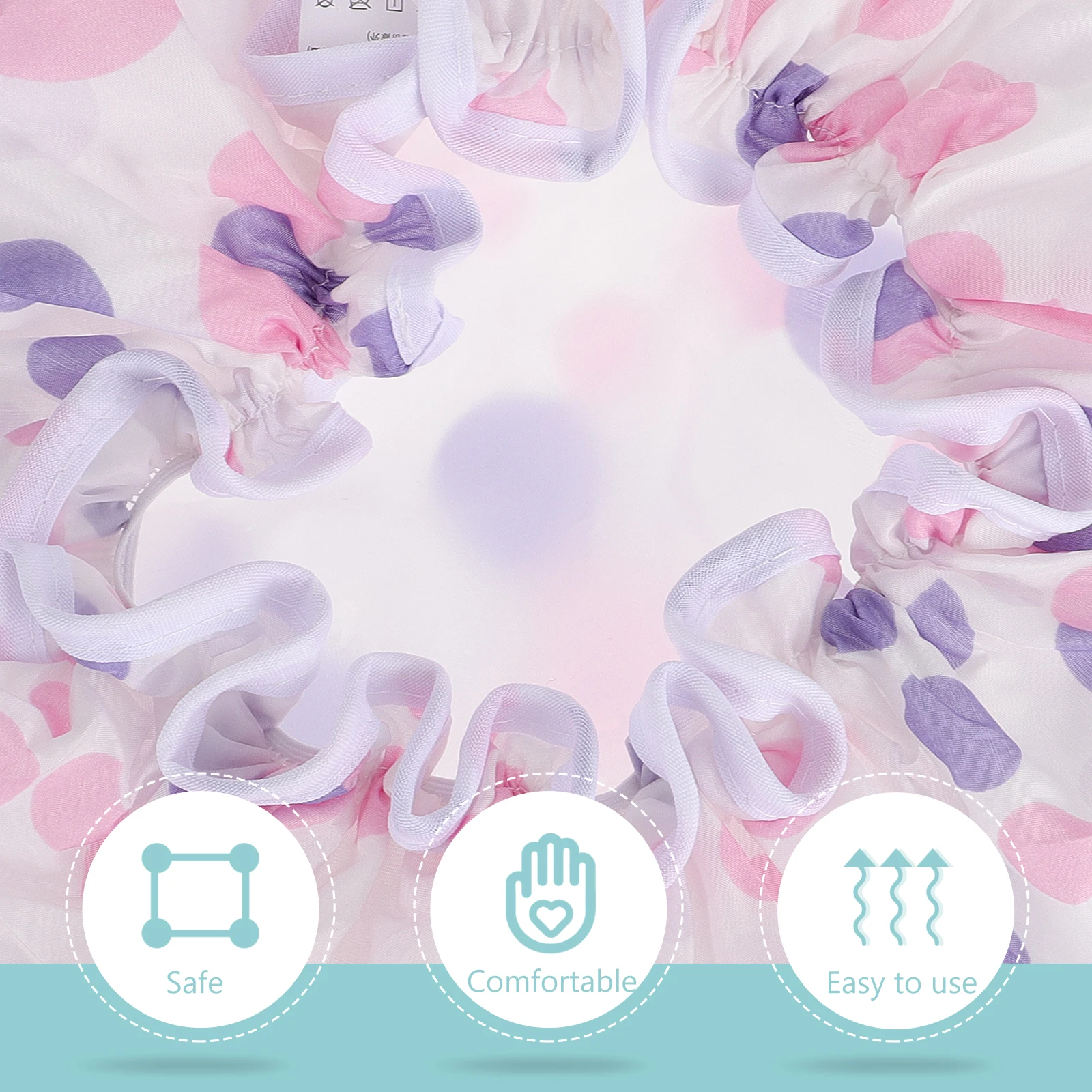 

2Pcs Waterproof Bath Caps Smooth Comfortable Touch Breathable for Shower Bathing Makeup 120cm Satin