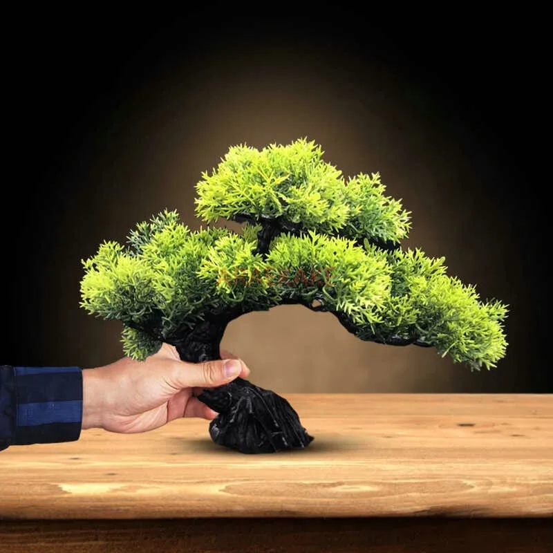 Simulated Welcome Pine, Green Plants, Leaves, Potted Plants, Fake Pine Trees, Props, Bonsai Decorations - Image 4