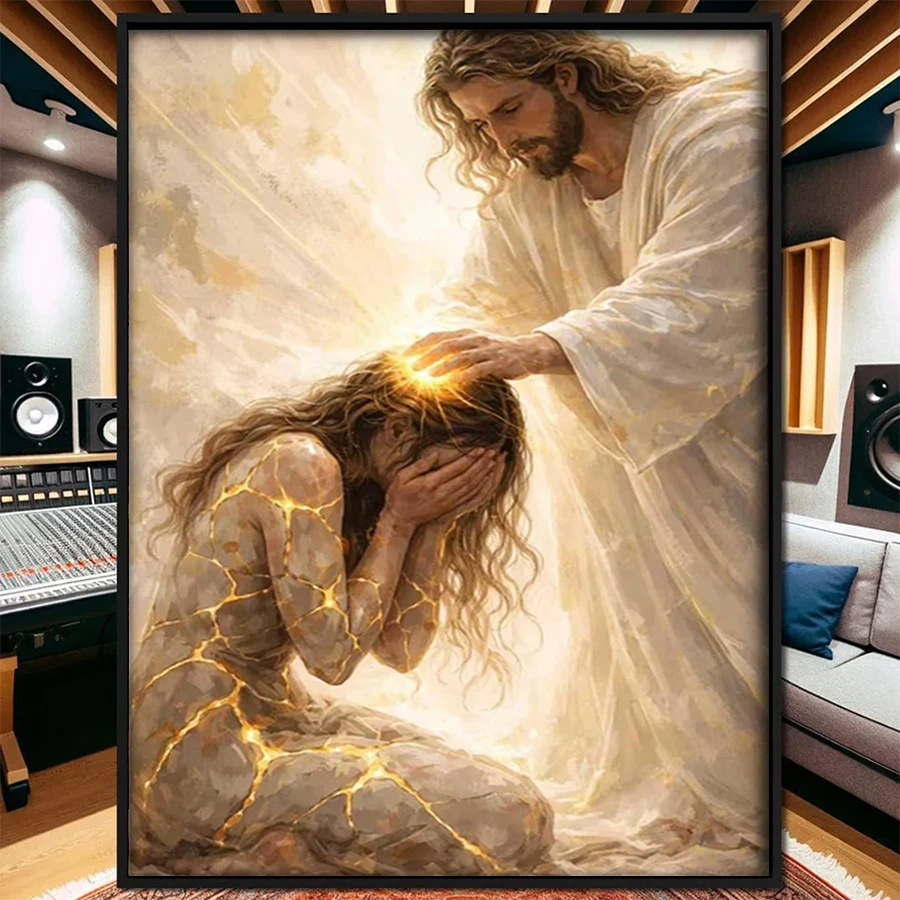 5D DIY Full Drill Diamond Embroidery Kit New Christ Jesus and Women Diamond Painting Cross Stitch Mosaic Art