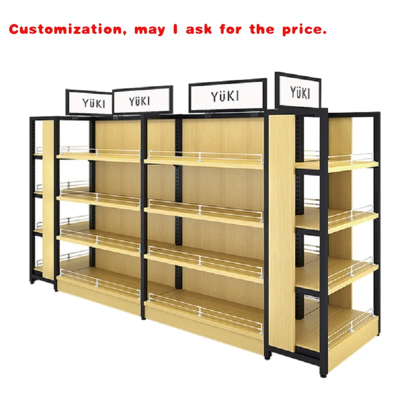 

custom.Customized Wooden Iron Grocery Display Stand Metal Upright Store Shelves