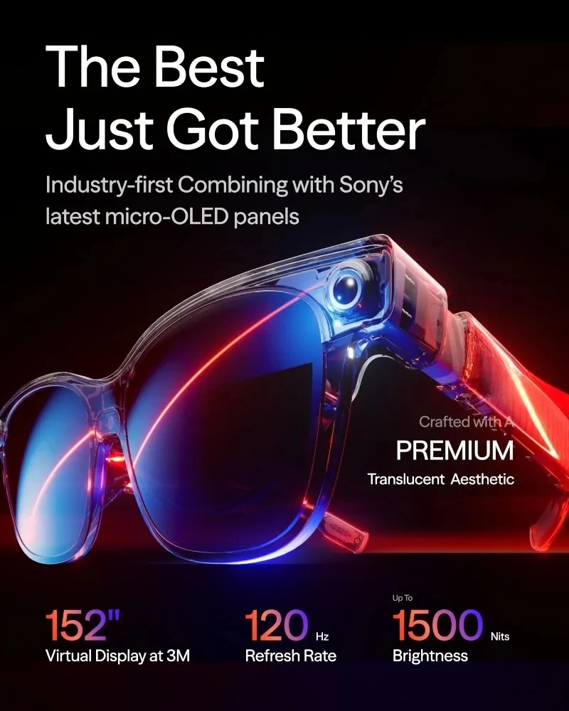 Original  Luma Ultra XR Glasses 152'' Ultra Sharp Display Support AR Hand Gestures 52° FOV for iPhone17/16/15/Android/Mac