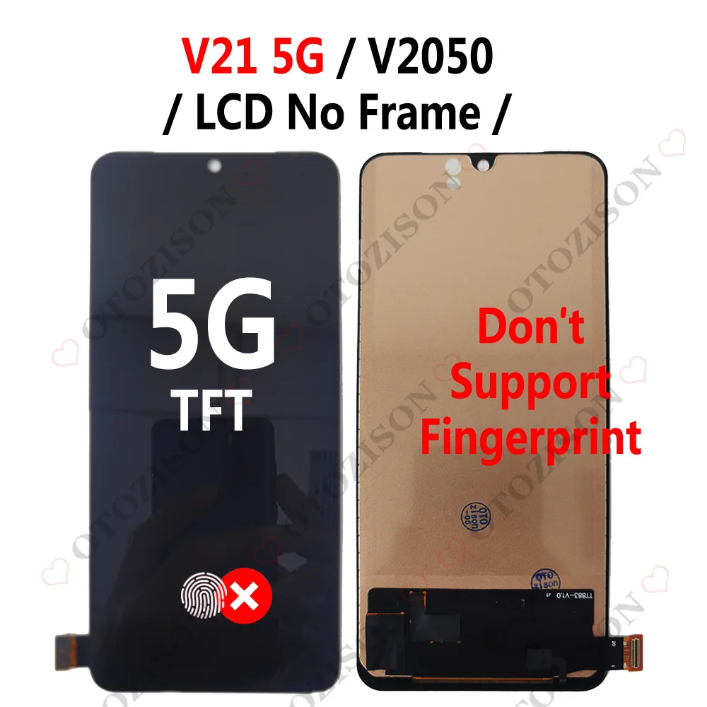 Super AMOLED LCD Display For Vivo V21 5G V2050 Screen Touch Panel Digitizer Sensor Assembly Replacement V21 5G LCD Parts Module