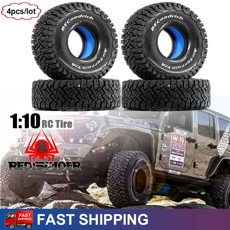 4Pcs 1.9 inch Masonry Tires Mud Terrain Wheel Tires for 1/10 RC Crawler Car Axial SCX10 Pro Capra UTB18 TRX4 Redcat