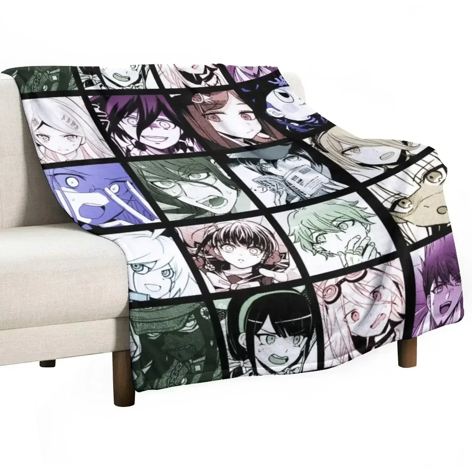 DRV3 Manga Collection (Colored) Throw Blanket Cute Multi-Purpose valentine gift ideas sofa bed Picnic Sofa Quilt Blankets