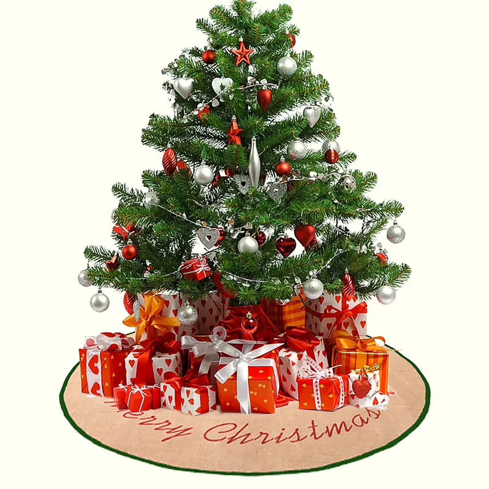 

1Pcs Christmas Tree Skirt Beige Cloth Skirt Snowflake Xmas Tree Decor Stylish Christmas Supplies Holiday Decoration