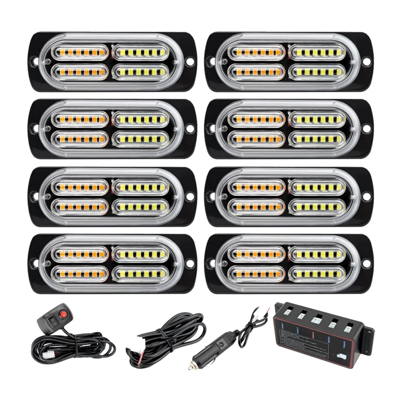 1 Tow 8 In The Network Flashing Lights Warning Lights Strobe Side Lights Grille Lights Flashing Lights