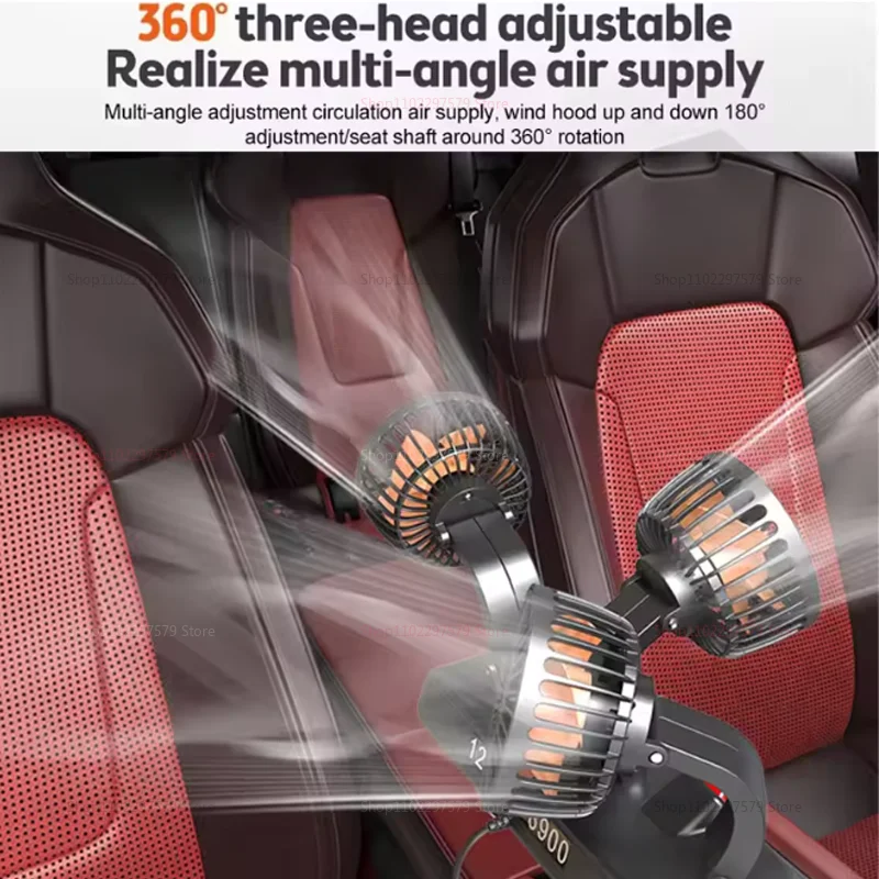 2025 جهاز تبريد مروحة السيارة الجديد قابل للتعديل 360 درجة °   مبرد هواء صامت USB 12 فولت 24 فولت لتهوية السيارة الداخلية لشاحنة سيدان SUV فان