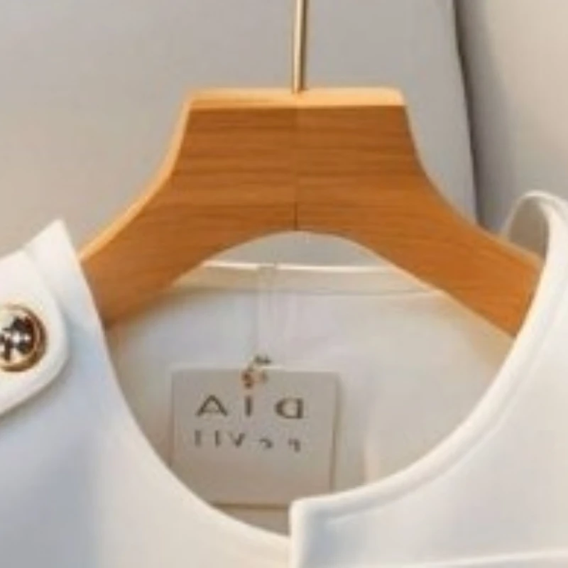 Blouse Jacket Women's Spring/Autumn White Distinctive Youthful Elegant Cropped New Leisurely Minimalist Comfortable Niche Unique