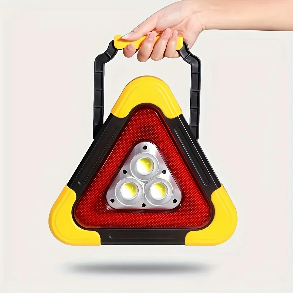 Solar Triangle Emergency Light, Adjustable 5 Modes, Flashlight IP45, Multi-Scene, P D&S, Gift For Car Lovers