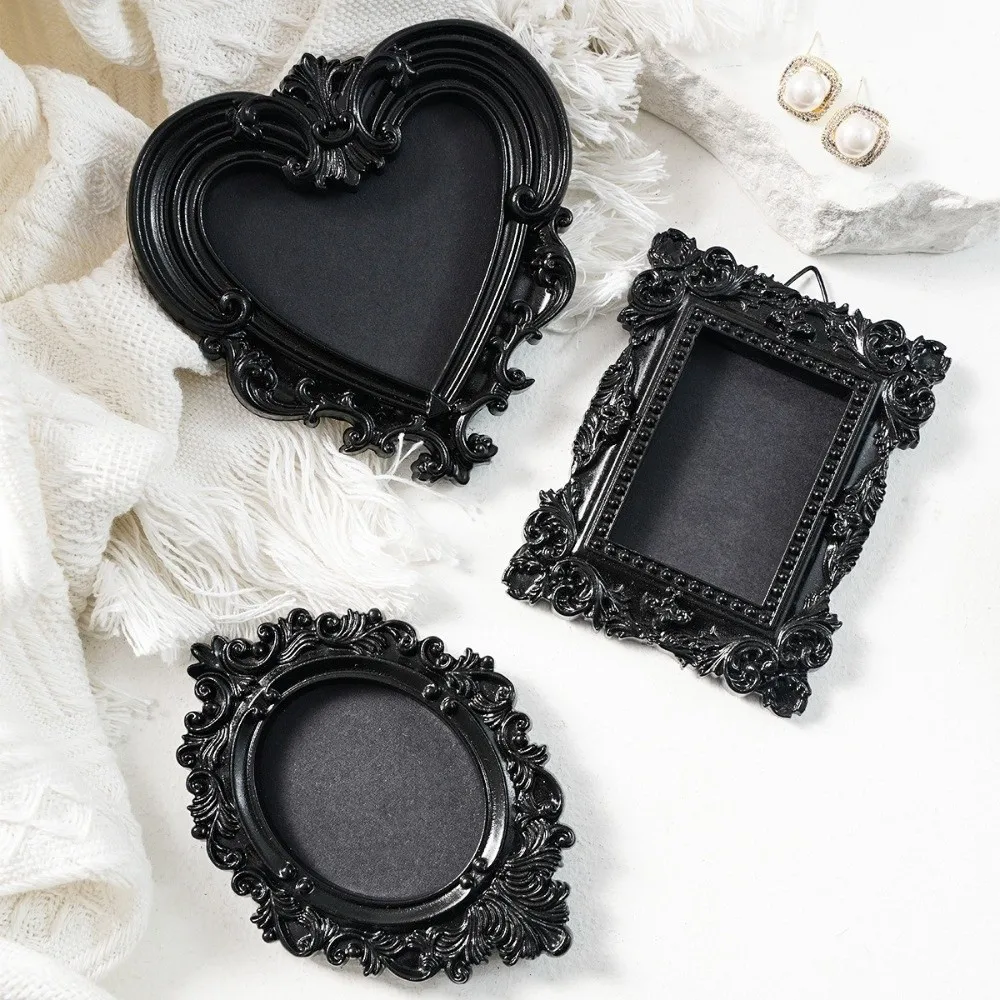 Hanging Mini Photo Frames Resin Wall Space DIY Vintage Picture Frame Photographic Props Black Memory Display Frames Home Decor