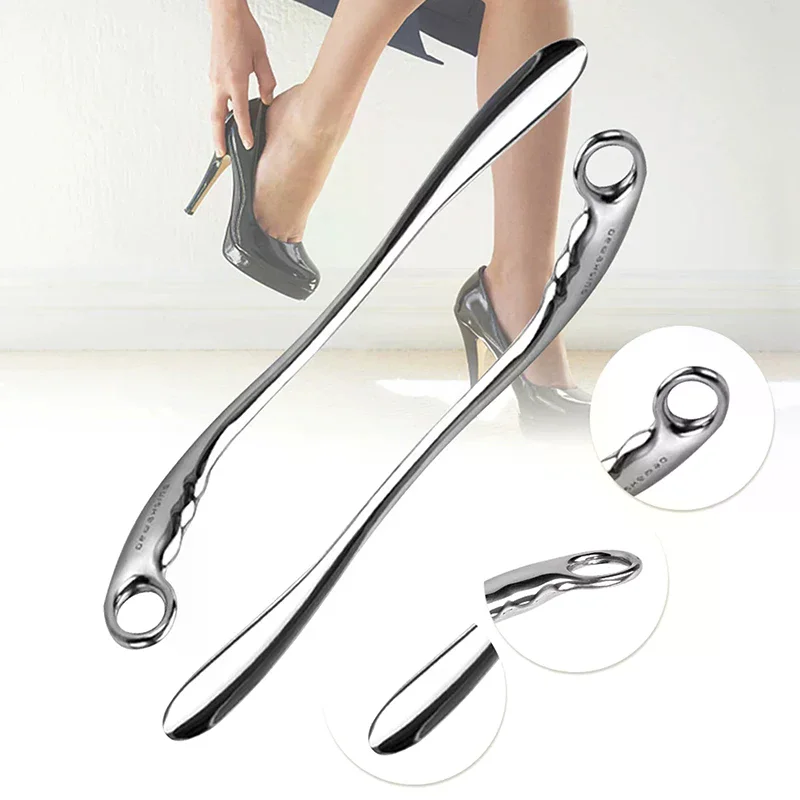 Professional Metal ShoeHorn Long Handle 52cm Length Alloy For Convenient Wearing Shoes Horn Leather High Heel Hanging Spoon