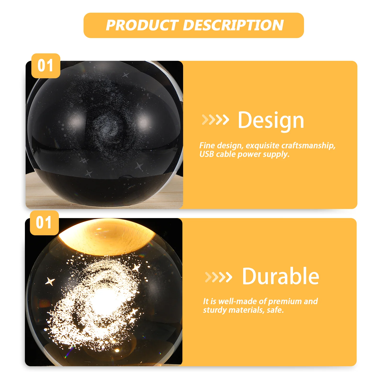 

Glowing Crystal Ball Gift Night Light Decor Desktop Home Party Decoration Festival Gift Lovely Bedroom Decorations