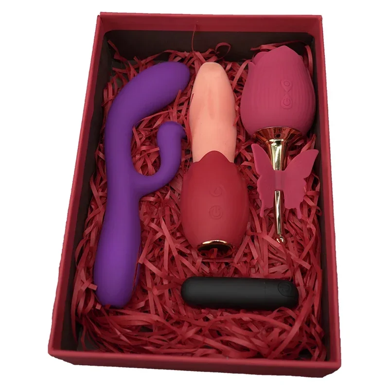 AIERSHA Liebhaber Geschenk Erwachsene Spielzeug für Frauen AV Zauberstab Vibrator Ei Anal Plug Klitoris Stimulator Weibliche Masturbation Sex Spielzeug 4/set