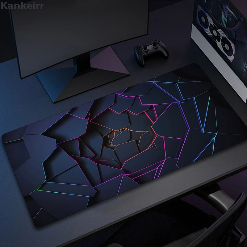 لوحة ماوس بنمط هندسي، وسادات ماوس ألعاب، لوحة مفاتيح للكمبيوتر المحمول، لوحة ماوس XXL كبيرة، لوحة ماوس مطاطية للألعاب، سجادة مكتبية غير قابلة للانزلاق #3