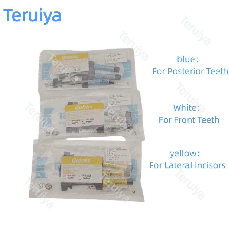 Professional Dentsite Indirect Inlay Wax, Dental Temporary Restorative Material, Yellow Blue White Inlay Clay 3g 3Pcs Sticks