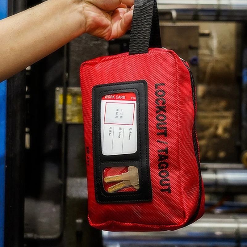 Portable Lockout Device Tear Resistant Polyester Storage Case for Safety Equipment Easy Maintenance Tool M4YD