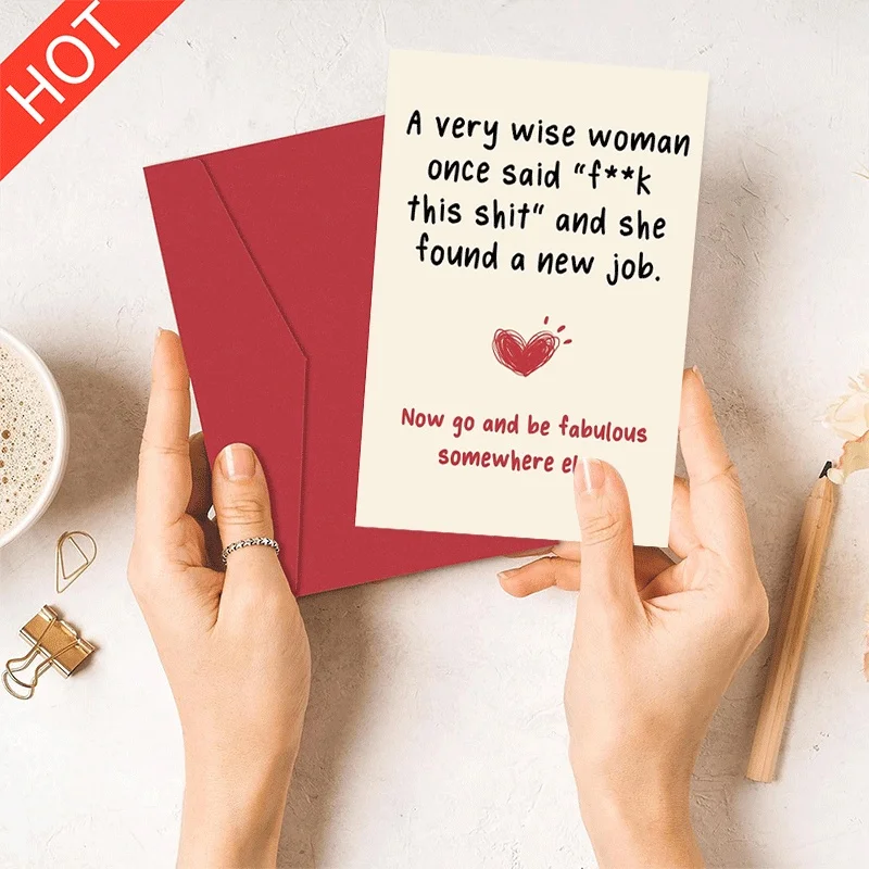 

Funny Resignation Card, Wise Woman Quote New Job Greeting Card, Encouragement Farewell Card for Coworker Friend