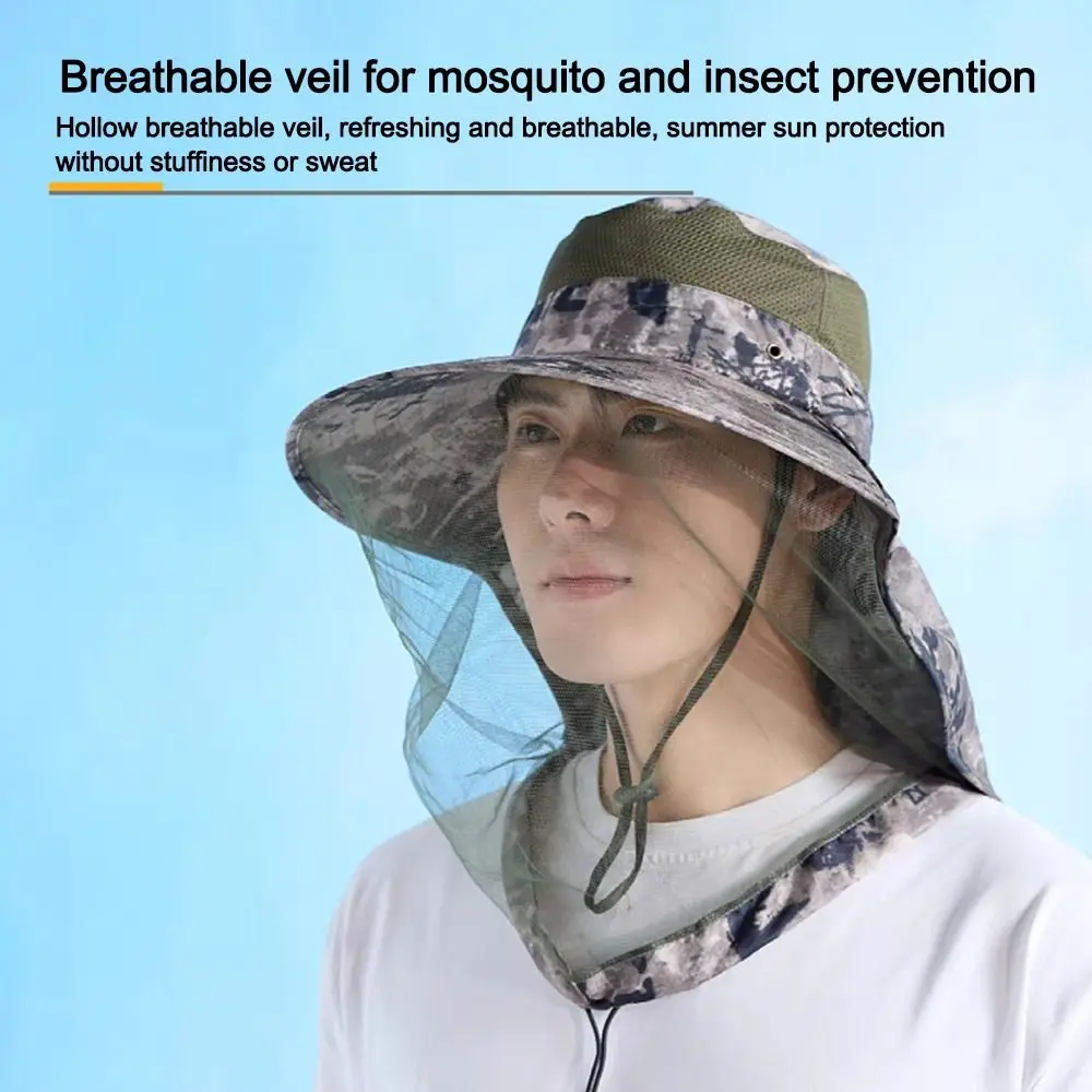 Face Neck Protection Mosquito Hat Repellent Protection Bucket Hat Insect Bee Protection Foldable Insect Proof Cap Outdoor