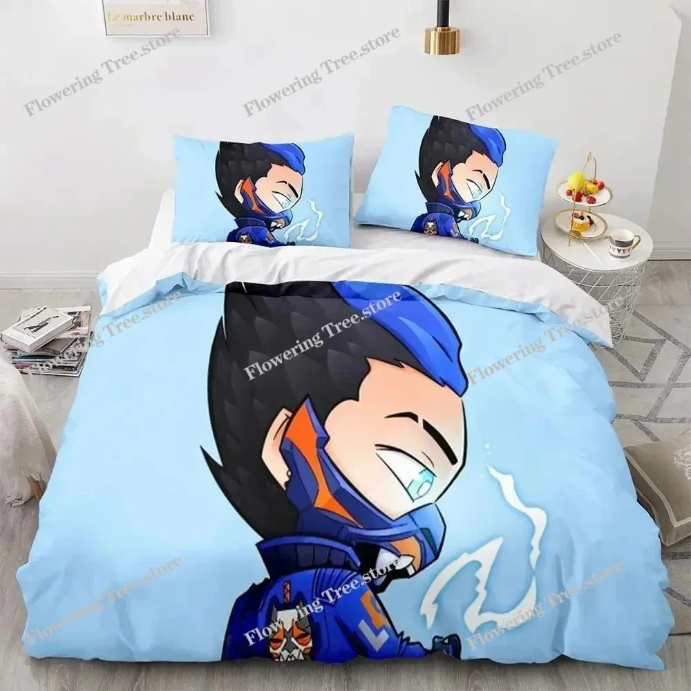 

3D Print Game Neon Valorant Bedding Set Duvet Cover Bed Set Quilt Cover Pillowcase Comforter king Queen Size Boys Adult Bedding0