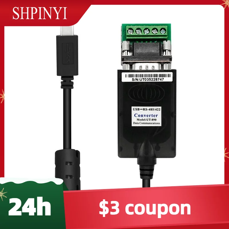 

Новый преобразователь USB-C в RS-485 RS-422, 4,9 фута, кабель RS485 RS422 длиной 1,5 м с магнитными кольцевыми клеммами FT232 UT-890-TC