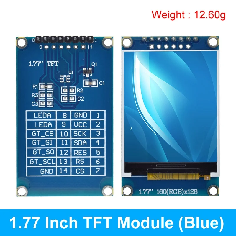 DIYTZT 1.77 inch TFT LCD Screen  128*160 1.77 TFTSPI TFT Color Screen Module Serial Port Module For Arduino UNO R3